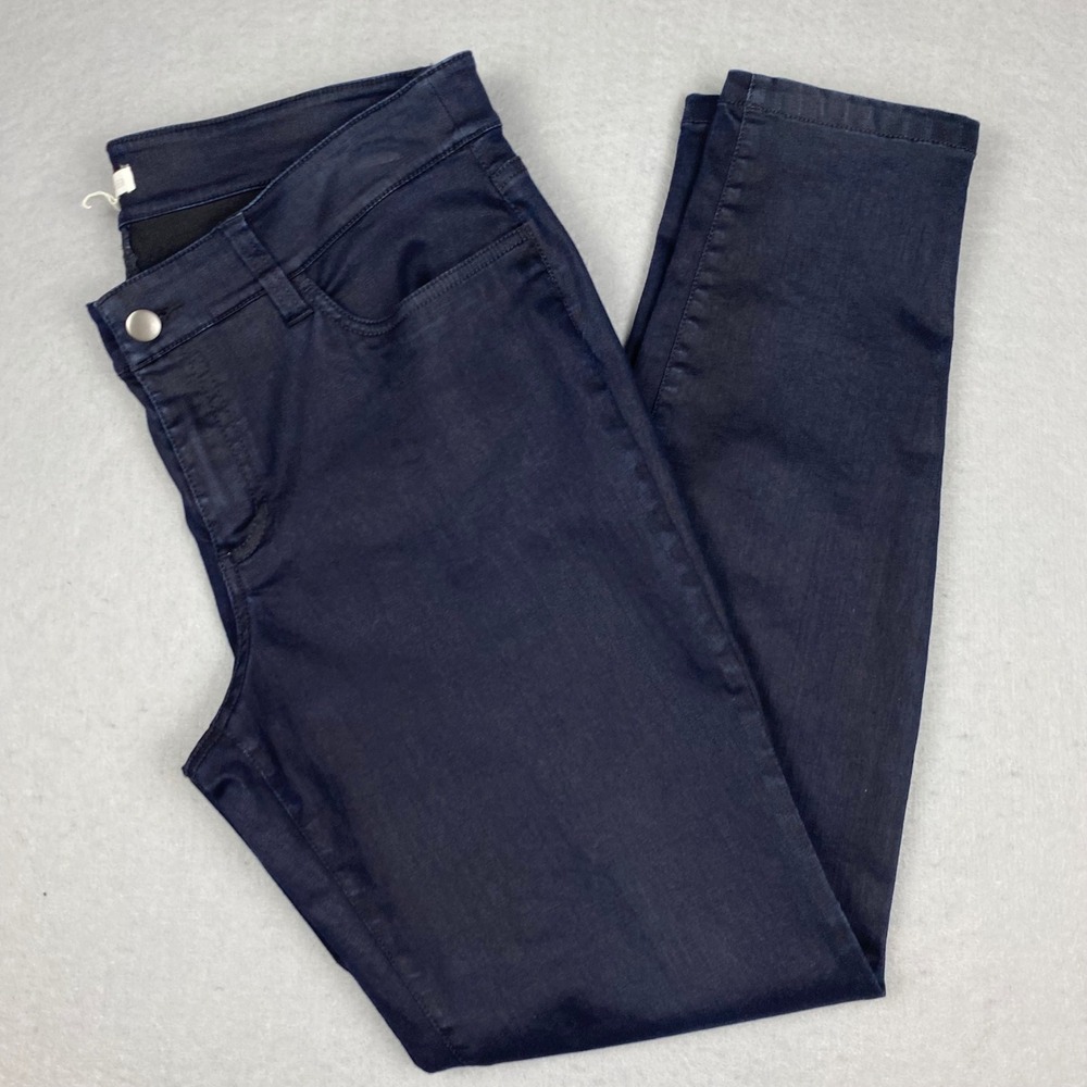 Eileen Fisher Navy Blue Organic Cotton Blend Skinny Jeans Size 12 Quiet Luxury